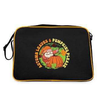 Bonjour Feuilles d’automne et citrouilles s’il vous plaît heureux - Sac Retro - noir/or - Dos