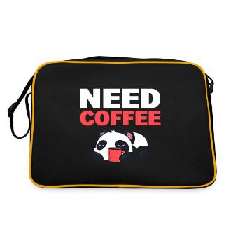 Need Coffee Kaffee - Retro Tasche - Schwarz/Gold - Hinten