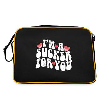Je suis un suceur pour toi Couple de jeux de mots de la Saint-Valentin - Sac Retro - noir/or - Dos