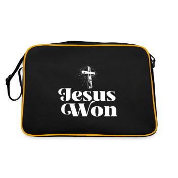 Religious Christian Jesus Won Jesus Holy Cross - Retro Bag - black/gold - Back