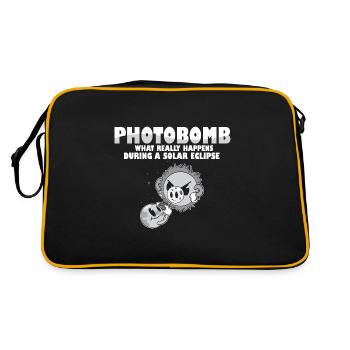 Total Solar Eclipse 2024 Totality Photobomb Sun - Retro Bag - black/gold - Back