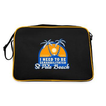 I Need To Be Seahabilitated St Pete Beach Summer - Retro Bag - black/gold - Back