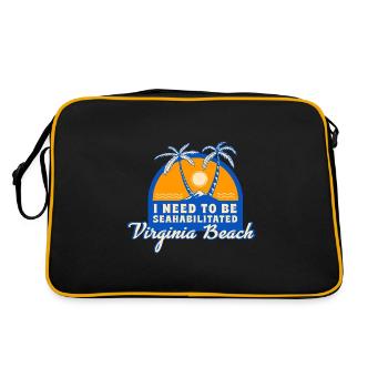 I Need To Be Seahabilitated Virginia Beach Summer - Retro Tasche - Schwarz/Gold - Hinten