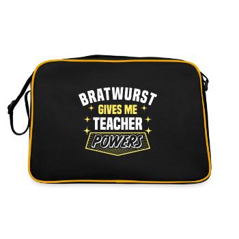 Bratwurst Gives Me Teacher Powers Funny Professor - Retro Bag - black/gold - Back