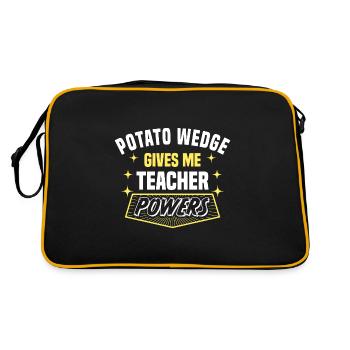Potato Wedge Gives Me Teacher Powers Funny - Retro Bag - black/gold - Back