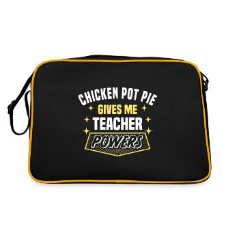 Chicken Pot Pie Gives Me Teacher Powers Drôle - Sac Retro - noir/or - Dos