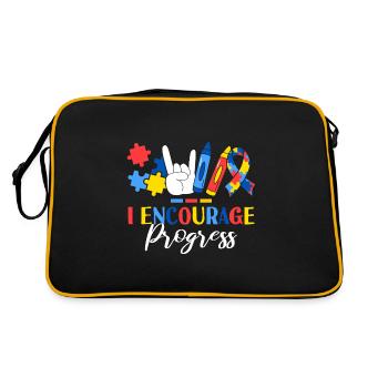 J’encourage les progrès Thérapeute ABA Comportemental - Sac Retro - noir/or - Dos