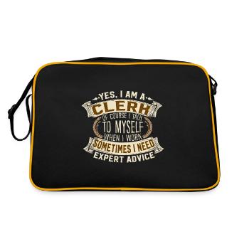Greffier Self Talk Conseils d’experts Humour - Sac Retro - noir/or - Dos