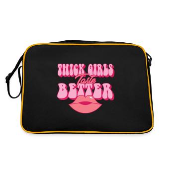 Thick Girls Taste Better Chubby Big Girls Curvy - Retro Bag - black/gold - Back