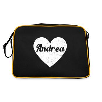 Andrea Nom Grand Coeur Amour Cadeau Graphique - Sac Retro - noir/or - Dos