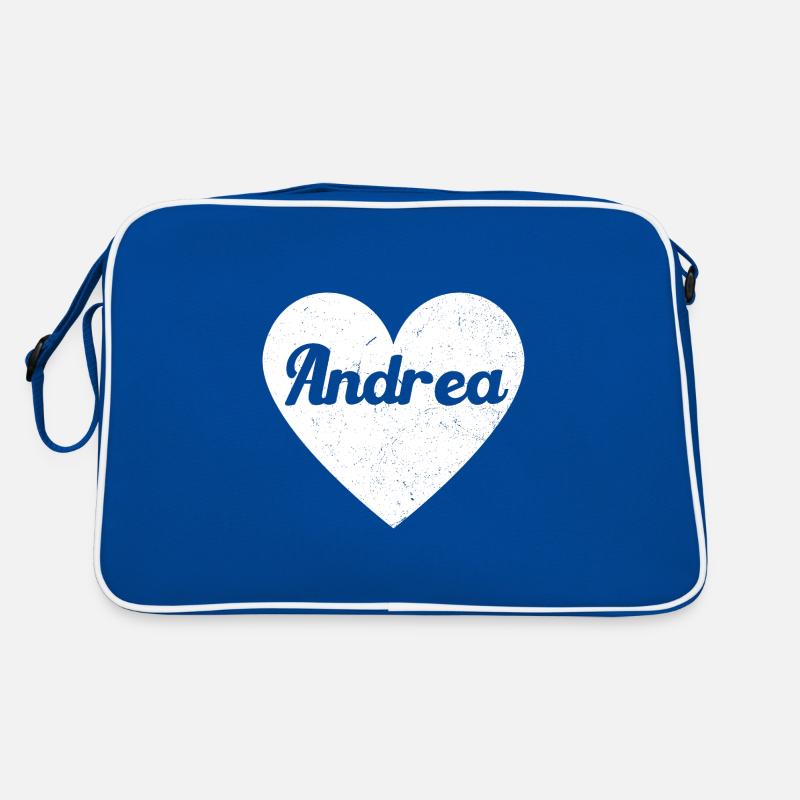 Andrea Name Grosses Herz Liebe Grafik Geschenk Retro Tasche