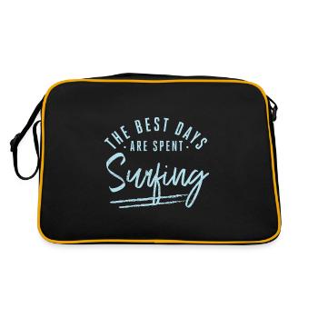 The Best Days Are Spent Surfing Sayings Surfer - Retro Bag - black/gold - Back