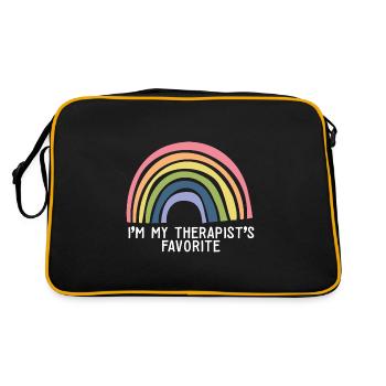 I'm My Therapist's Favorite Psychologist Joke - Retro Bag - black/gold - Back