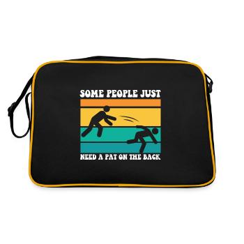 Some People Just Need A Pat On The Back Funny - Retro Tasche - Schwarz/Gold - Hinten