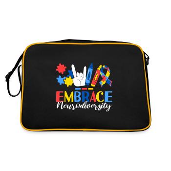 Embrasser la neurodiversité ABA Thérapeute Comportemental - Sac Retro - noir/or - Dos