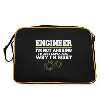 Engineer I'm Not Arguing Engineering - Retro Tasche - Schwarz/Gold - Hinten