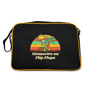 Souvenirs sur Flip Flops Été Océan Tropical Sea - Sac Retro - noir/or - Dos