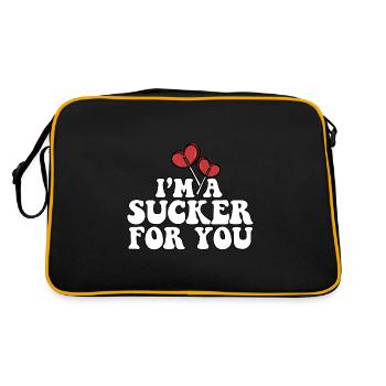 I'm A Sucker For You Valentine's Day Couple - Retro Bag - black/gold - Back
