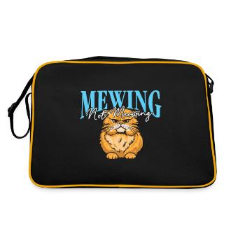 Miauler Pas Miauler Drôle Chat Meme Mâchoire - Sac Retro - noir/or - Dos