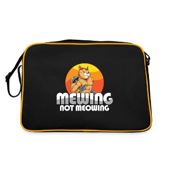 Drôle Chat Meme Miaulant Pas Miaulement Mâchoire - Sac Retro - noir/or - Dos
