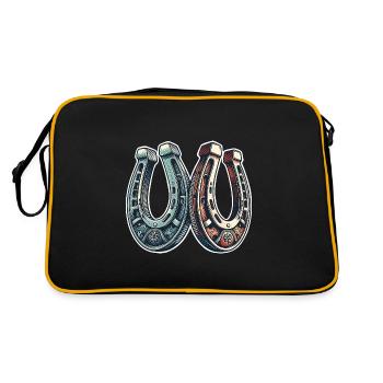 Hufeisen - Retro Tasche - Schwarz/Gold - Hinten