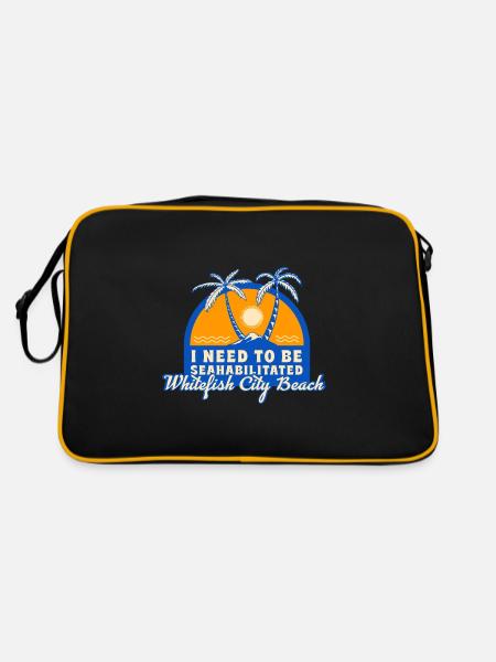 I Need To Be Seahabilitated Whitefish City Beach - Retro Bag - black/gold - Back