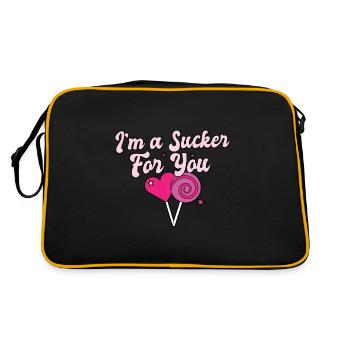 Valentine's Day Quote I'm A Sucker For You Couple - Retro Bag - black/gold - Back