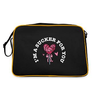 I'm A Sucker For You Funny Valentine's Quote - Retro Bag - black/gold - Back
