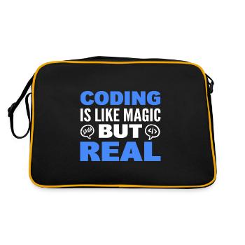 Lustiger Programmierer Computerspezialist - Retro Tasche - Schwarz/Gold - Hinten