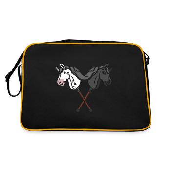 hobby horsing hobby horse Steckenpferd - Retro Tasche - Schwarz/Gold - Hinten