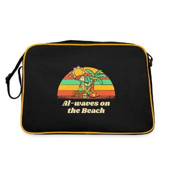 Al-waves on the Beach Summer Vacation Tropical - Retro Bag - black/gold - Back