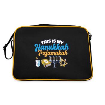 This Is My Hanukkah Pajamakah Jewish Matching - Retro Bag - black/gold - Back
