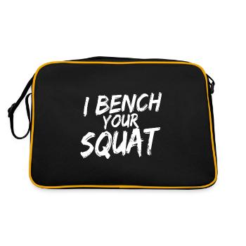 I Bench Your Squat Funny Workout Gym - Retro Bag - black/gold - Back