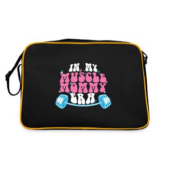 In My Muscle Mommy Era Personal Trainer Mama - Retro Tasche - Schwarz/Gold - Hinten