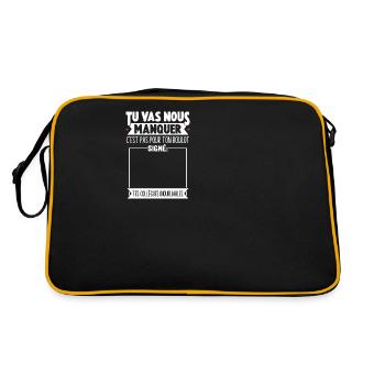 Départ Collègue De Travail Personnalisé Signé - Sac Retro - noir/or - Dos