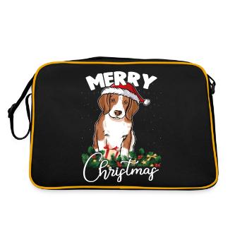 Merry Christmas Beagle L'amour Du Chien Cadeau - Sac Retro - noir/or - Dos