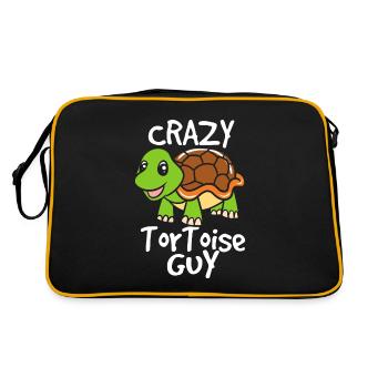 Crazy Tortoise Guy Turtle Breeder Turtle Fan - Retro Bag - black/gold - Back