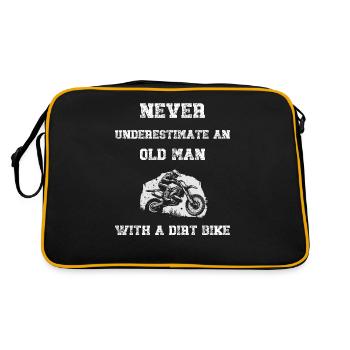 Never Underestimate An Old Man With A Dirt Bike - Retro Bag - black/gold - Back