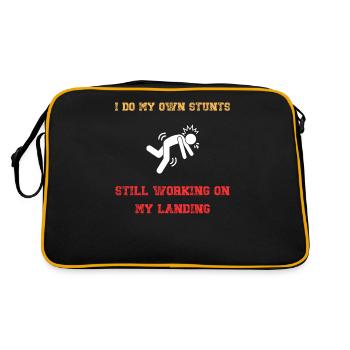 I Do My Own Stunts Still Working On My Landing - Retro Bag - black/gold - Back