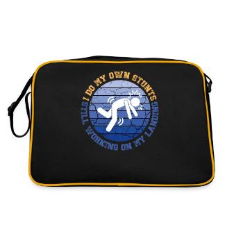 I Do My Own Stunts Still Working On My Landing - Retro Bag - black/gold - Back