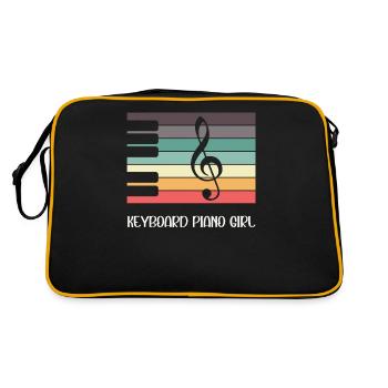 Clavier Piano Girl Pianiste Drôle - Sac Retro - noir/or - Dos