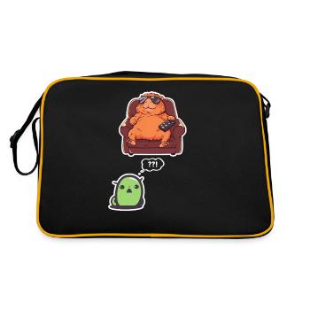 Drôle Graphique Tee Capybara Selfie Avec Ovni Bizarre - Sac Retro - noir/or - Dos