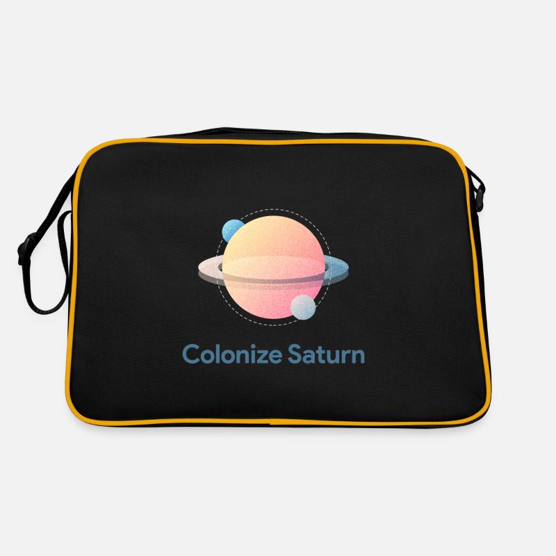 Colonize Saturn - Retro Tasche - Schwarz/Gold