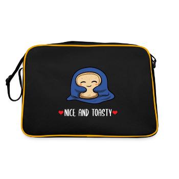 Brot Wortspiel Bäcker - Retro Tasche - Schwarz/Gold - Hinten