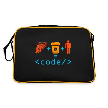 Programmer Coder Computer Nerd Geek Coding Funny - Retro Bag - black/gold - Back