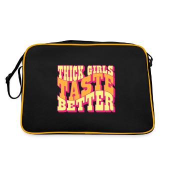 Thick Girls Taste Better Chubby Big Girls Curvy - Retro Bag - black/gold - Back