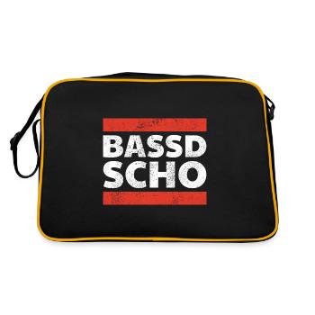 Bassd scho Bayern Brass Bayrisch Bayer - Retro Tasche - Schwarz/Gold - Hinten