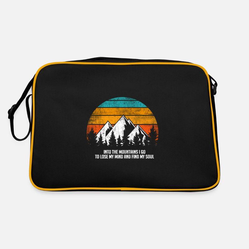 Into the mountains - Mountains Gift Typography Fun Retro Bag