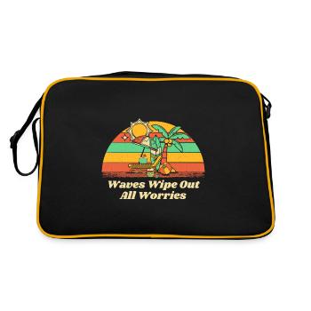 Waves Wipe Out All Worries Beach Motivational - Retro Bag - black/gold - Back