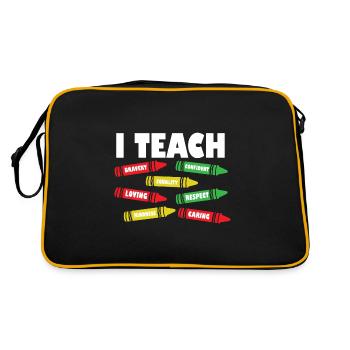 i J’enseigne la bravoure confiante l’égalité de l’enseignant l’avenir - Sac Retro - noir/or - Dos